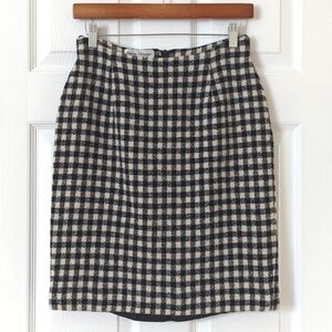 Rena Rowan 90's Vintage Gingham Woven Wool Blend High Waisted A-Line Mini Skirt